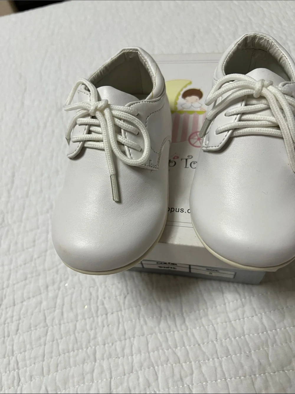 NIB Tip Top Kids Baby Boy White Matte Dress Shoes Size 5